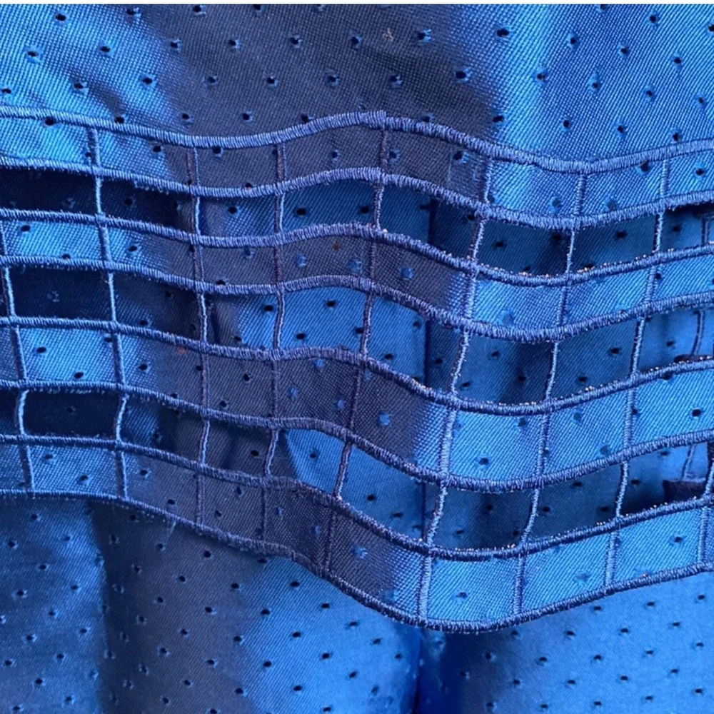 Sachin & Babi Noir Cobalt blue Strapless Peplum Textured Jumpsuit NWT - Picture 5 of 8